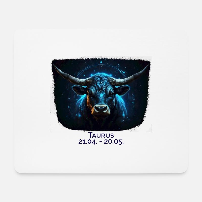 Zodiac sign Taurus Date - Mouse Pad (horizontal) - white