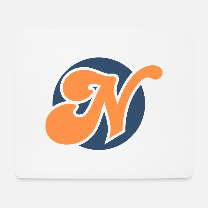 Buchstabe n orange sport - Mousepad (Querformat) - Weiß