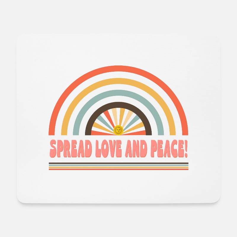 Spread Love And Peace - Mousepad (Querformat) - Weiß