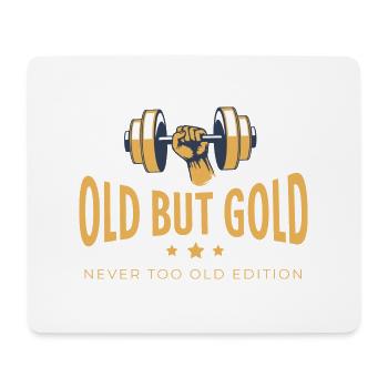 Old but gold and never too old for dumbbell training - Mouse Pad (horizontal) - white - Front