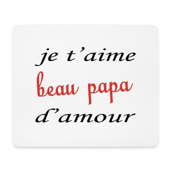 Je t'aime beau papa d'amour - Tapis de souris (format paysage) - blanc - Devant