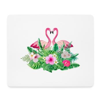 Tropische Flamingo-Braut - Mousepad (Querformat) - Weiß - Vorne