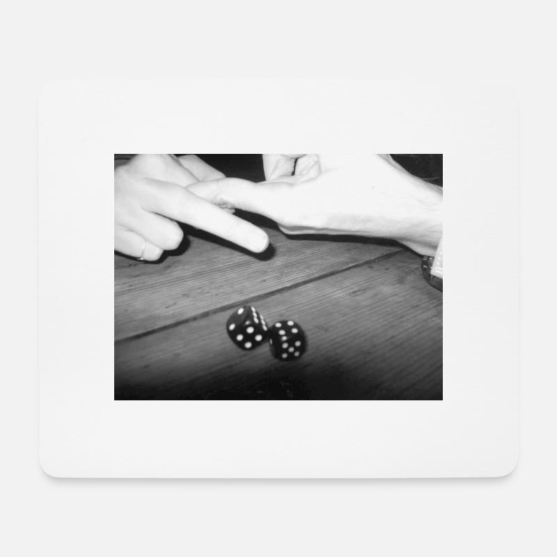 Finger und Würfel - Mousepad (Querformat) - Weiß