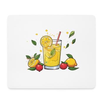 Glas Limonade mit Minze - Mousepad (Querformat) - Weiß - Vorne