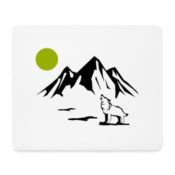 Wolf Full Moon - Mouse Pad (horizontal) - white - Front