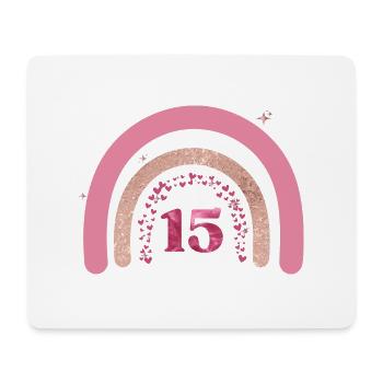15e anniversaire rainbow rose - Tapis de souris (format paysage) - blanc - Devant