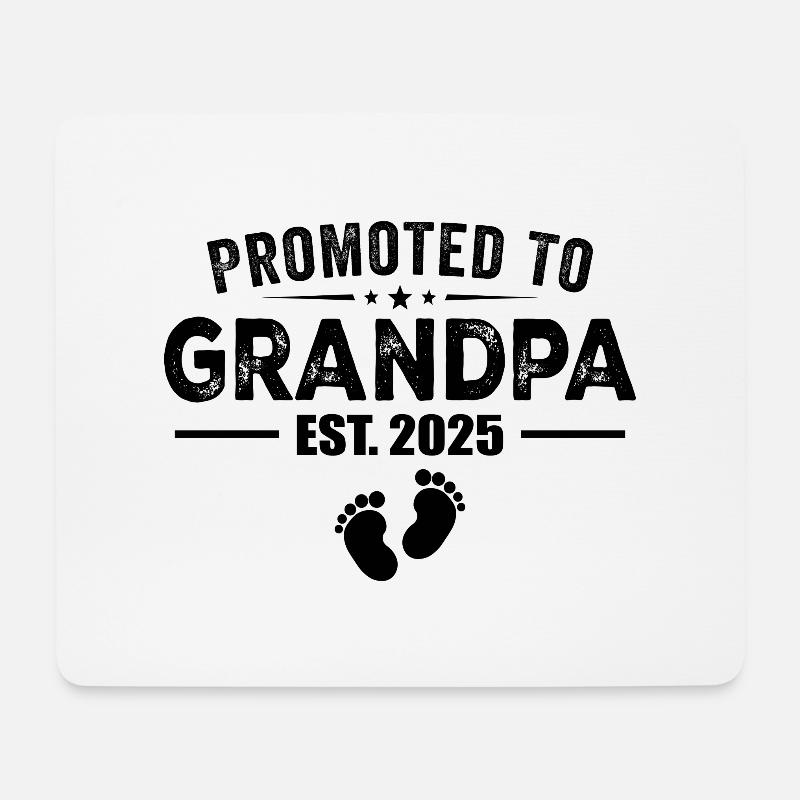 Befördert zum Opa Est 2025 Lustig für den neuen Opa - Mousepad (Querformat) - Weiß