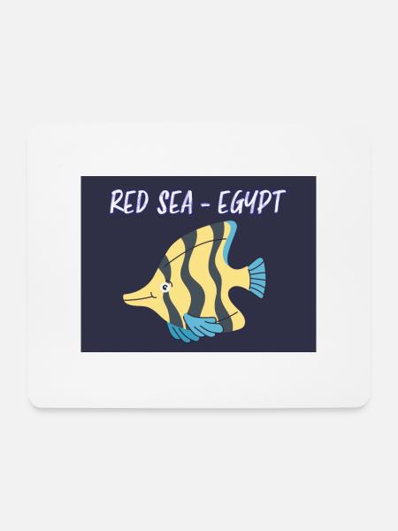 Red SEA Fish Design - Mousepad (Querformat) - Weiß