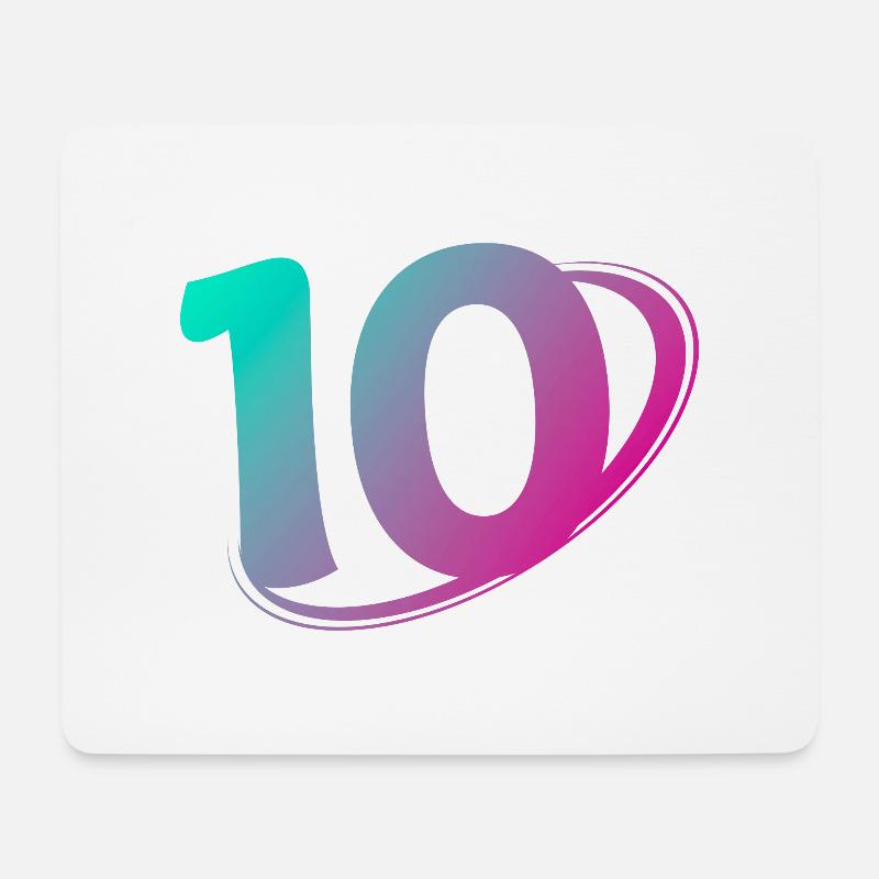 Numéro 10 multicolore - Tapis de souris (format paysage) - blanc
