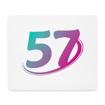 Numéro 57 multicolore - Tapis de souris (format paysage) - blanc - Devant