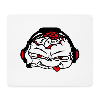 Cool DJ Zombie Undead Horror Halloween Party Head - Mouse Pad (horizontal) - white - Front