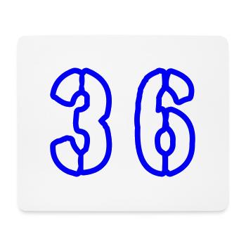 36 Number Symbol - Mouse Pad (horizontal) - white - Front