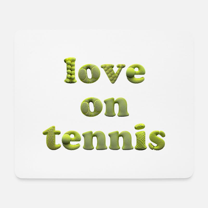 Love on tennis - Mousepad (Querformat) - Weiß