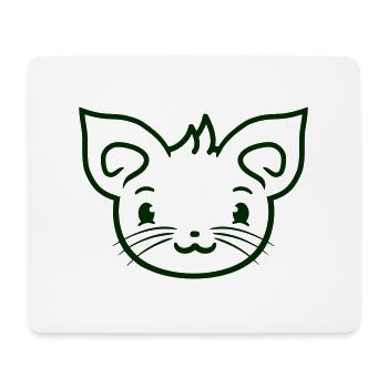chat mignon a l’air heureux souriant chaton amusant - Tapis de souris (format paysage) - blanc - Devant