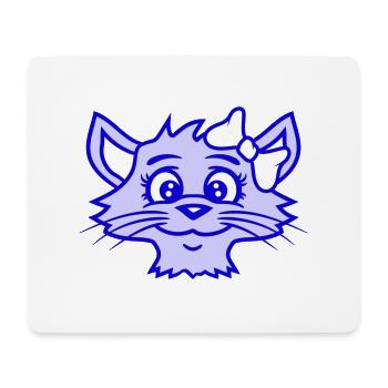 mignon fille chat jolie arc femme femme - Tapis de souris (format paysage) - blanc - Devant