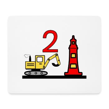 Excavator - Mouse Pad (horizontal) - white - Front