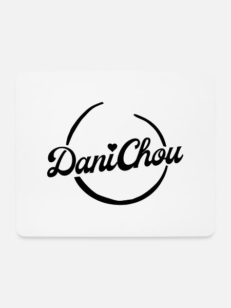 DaniChou Logo Stickerei - Klein - Mousepad (Querformat) - Weiß