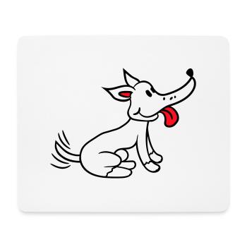 Dog wagging excited cute happy - Mouse Pad (horizontal) - white - Front