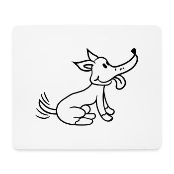 Dog wagging sweet happy excited - Mouse Pad (horizontal) - white - Front