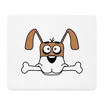 Funny Dog Big Bone Mouth Mouth Hunger Cool - Mouse Pad (horizontal) - white - Front