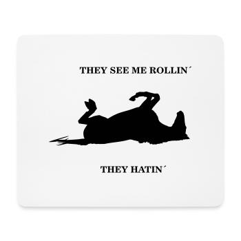 They see me rollin they hatin - Pferd dreckig - Mousepad (Querformat) - Weiß - Vorne