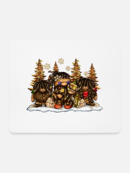 Afro Gnome Christmas - Mouse Pad (horizontal) - white