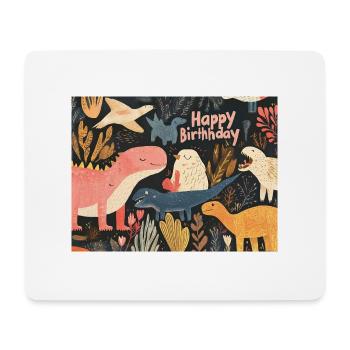 Joyeux anniversaire Dino - Tapis de souris (format paysage) - blanc - Devant