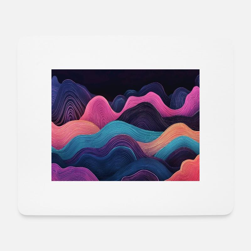 Neon clean waves - Mouse Pad (horizontal) - white