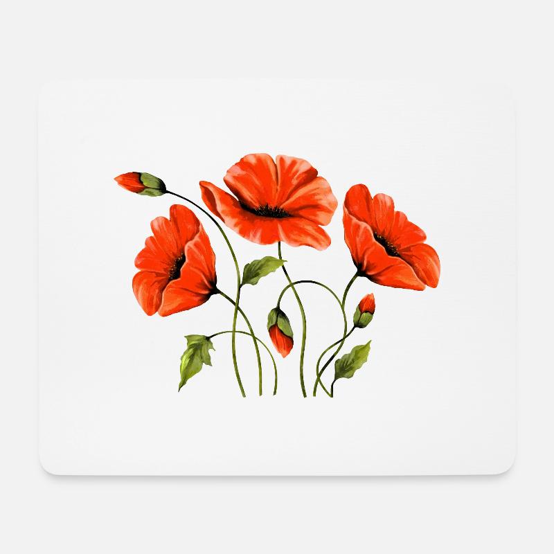 Blumen - Mousepad (Querformat) - Weiß