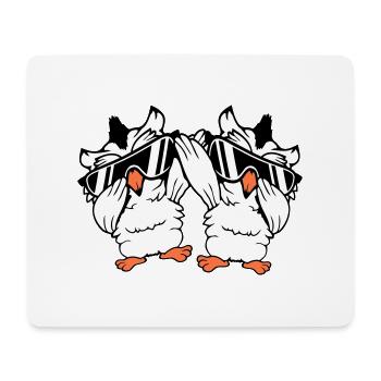 2 Owls Dabbing Dab Dance Pose Gesture Sunglasses - Mouse Pad (horizontal) - white - Front