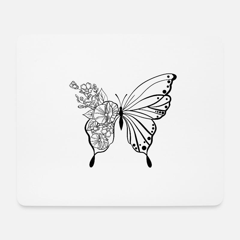 Schmetterling - Mousepad (Querformat) - Weiß