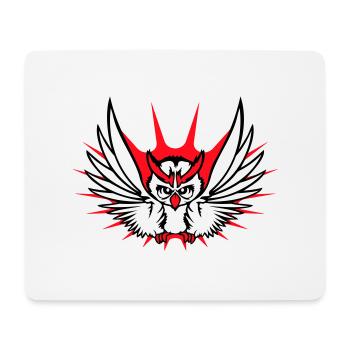 Eule Vogel Uhu Nachtvogel Schleiereule fliegt Cool - Mousepad (Querformat) - Weiß - Vorne