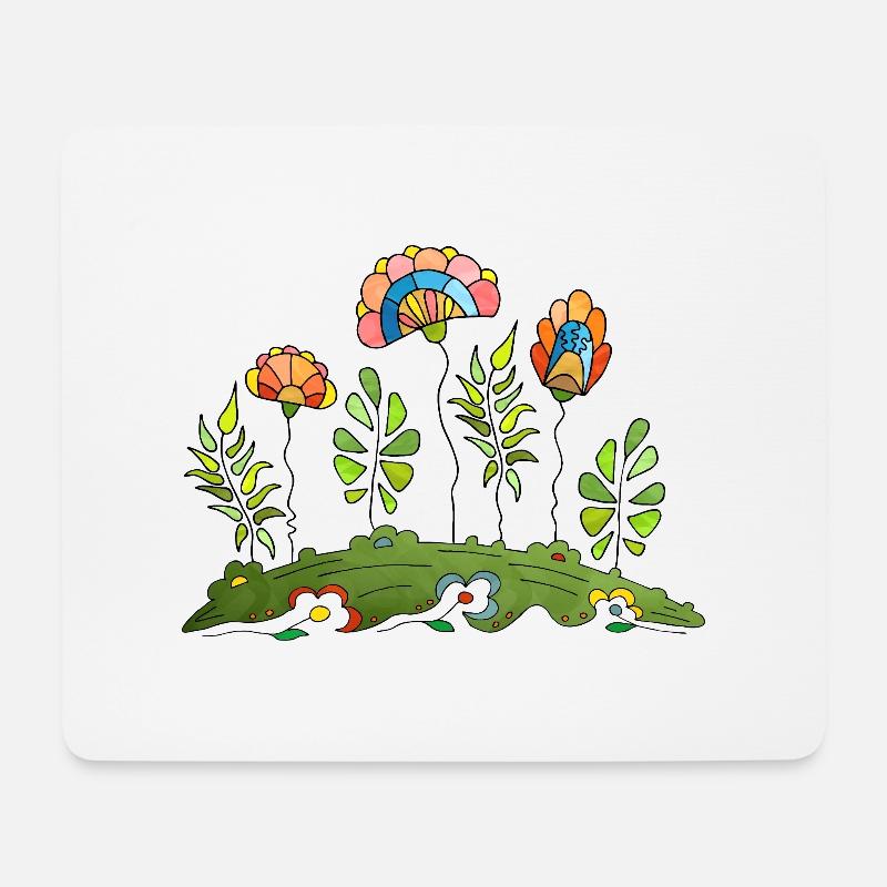 Blumen - Mousepad (Querformat) - Weiß