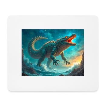 Cipactli, monstre de création aztèque de primordial - Tapis de souris (format paysage) - blanc - Devant
