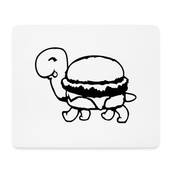Turtle Hamburger Cheeseburger Fast-Food Fun - Tapis de souris (format paysage) - blanc - Devant