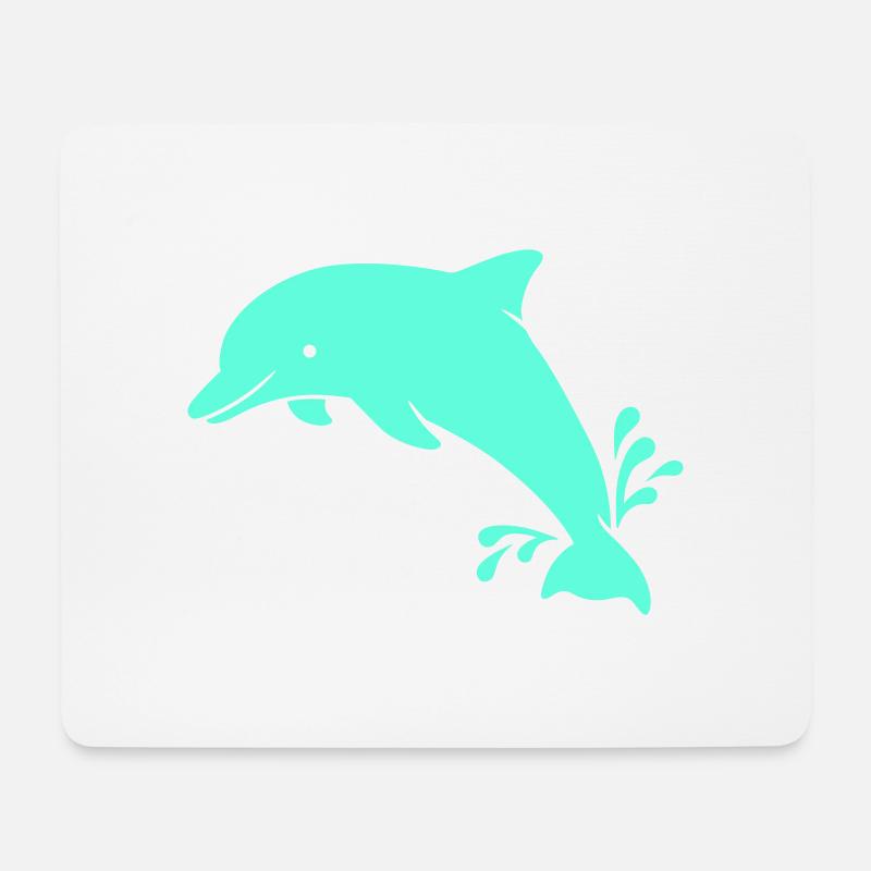 Delphin - Mousepad (Querformat) - Weiß