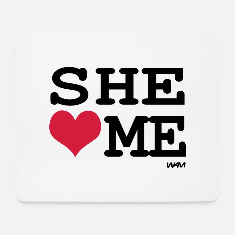 she loves me by wam - Mousepad (Querformat) - Weiß