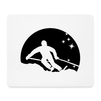Ski Alpin Skifahrer Berge Gebirge skigebiet resort - Mousepad (Querformat) - Weiß - Vorne