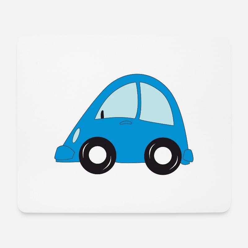 blue car - Mouse Pad (horizontal) - white
