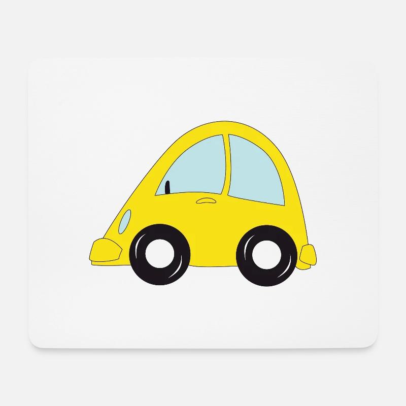 yellow car - Mouse Pad (horizontal) - white