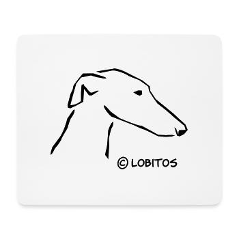 Greyhound head - Mouse Pad (horizontal) - white - Front