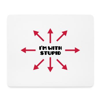I'm with stupid :) (V) - Tapis de souris (format paysage) - blanc - Devant