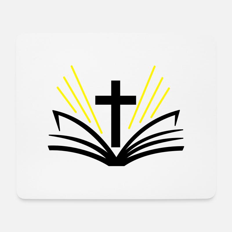 Christian Cross Bible 2c - Mouse Pad (horizontal) - white