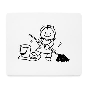 Putzfrau - Tapis de souris (format paysage) - blanc - Devant