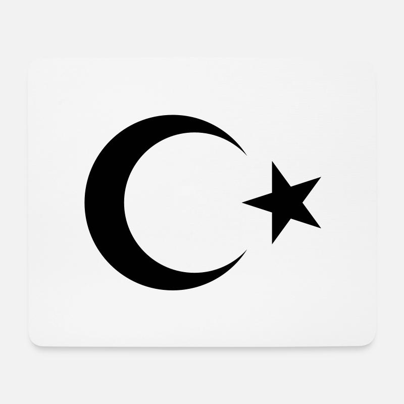 Türkei Flagge Halbmond Stern (Türkiye Bayrak / B) - Mousepad (Querformat) - Weiß
