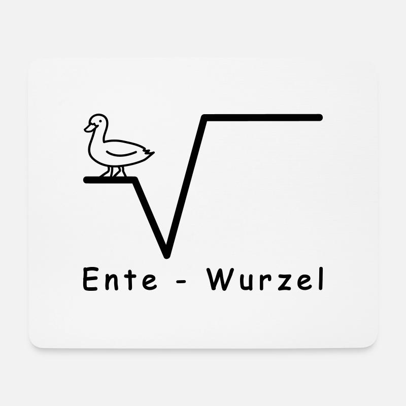 Mathe Ente Wurzel Schule, Uni Witze Text - Mousepad (Querformat) - Weiß