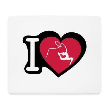 grs love heart heart gymnastique3 - Mouse Pad (horizontal) - white - Front
