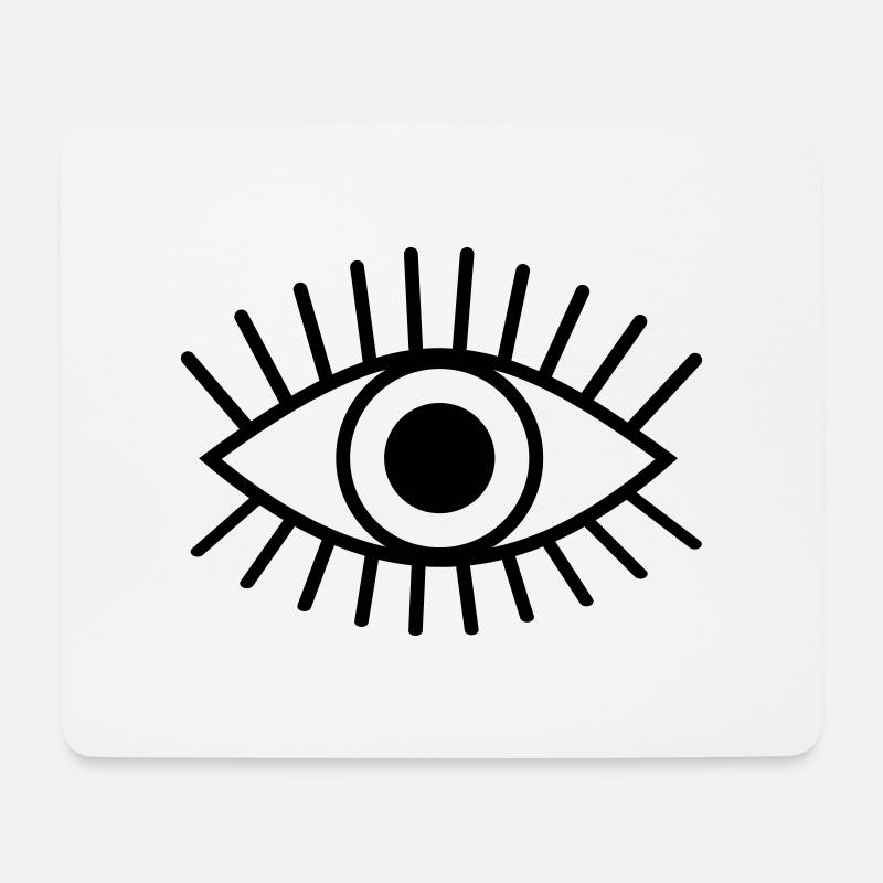 Wimpern Auge Blick Strich Zeichnung - Mousepad (Querformat) - Weiß