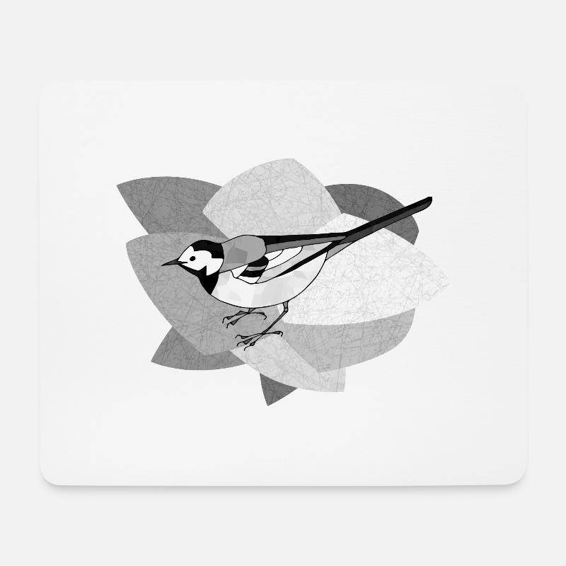 Bachstelze Vogel - Mousepad (Querformat) - Weiß