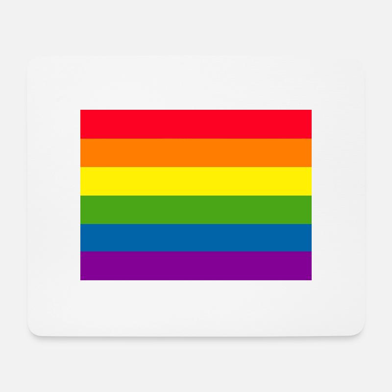 Gay-Pride-Flagge - Mousepad (Querformat) - Weiß